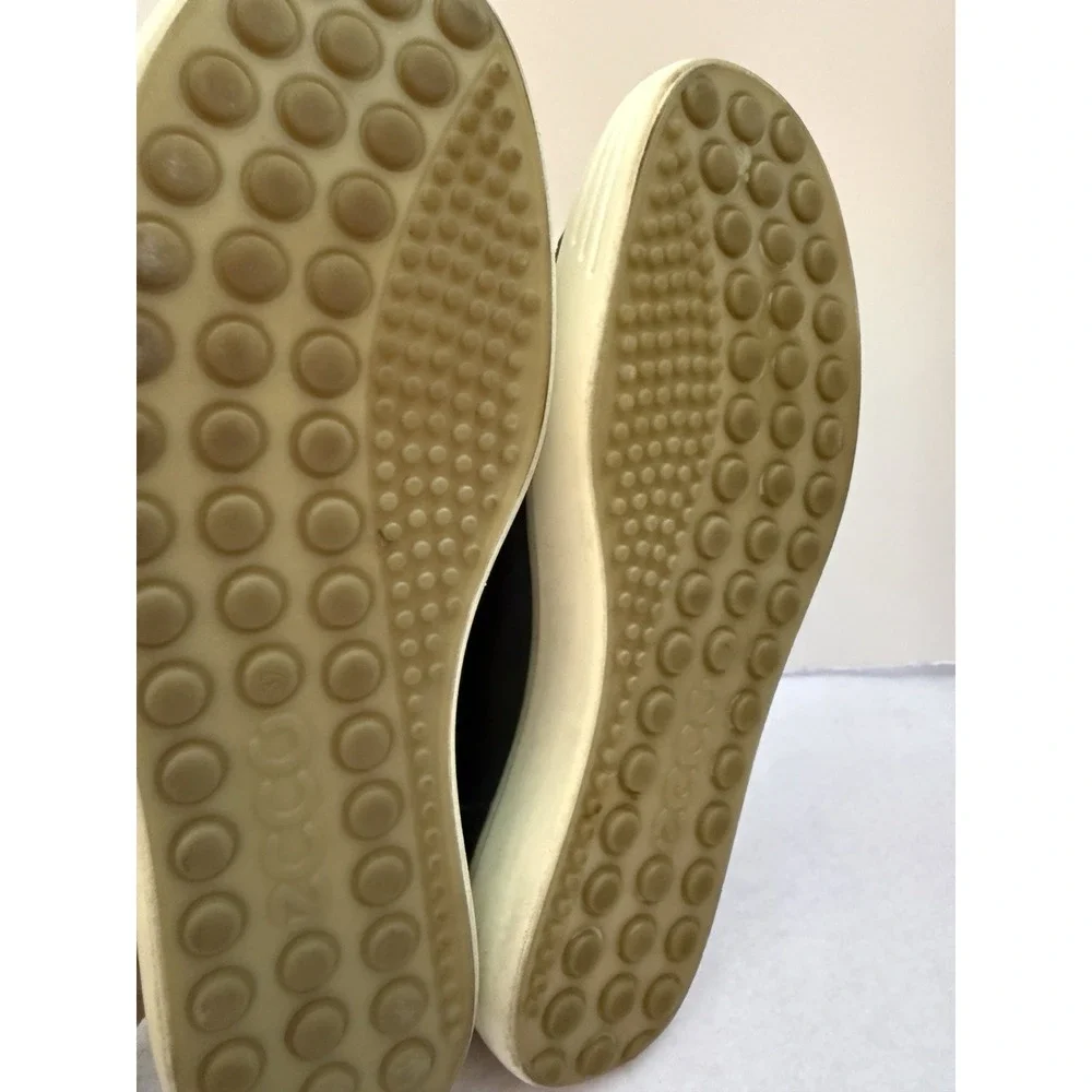 ECCO Black Leather Women's Soft 7 Comfort Casual Sneakers Round Toe EU 37 / US 6